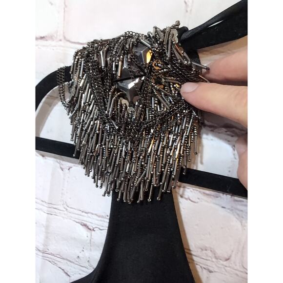 Bebe Studded Cropped Top Women XSmall Black Holiday Party Biker Goth Festival - Picture 3 of 10